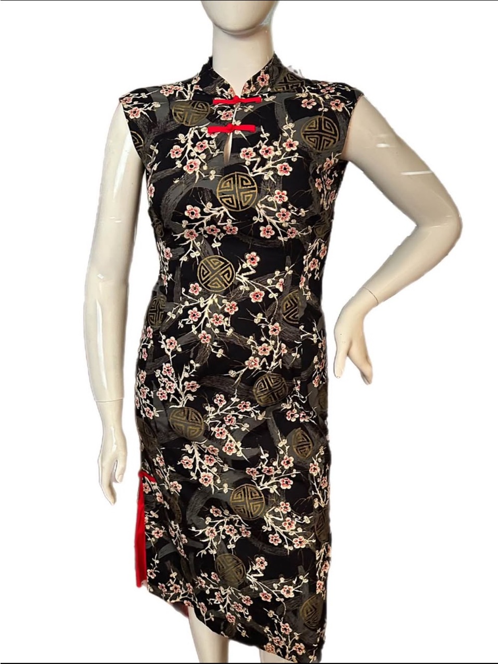Vintage Alfred Shaheen Brown Label Cheongsam (Qipao) Dress NEW size 18